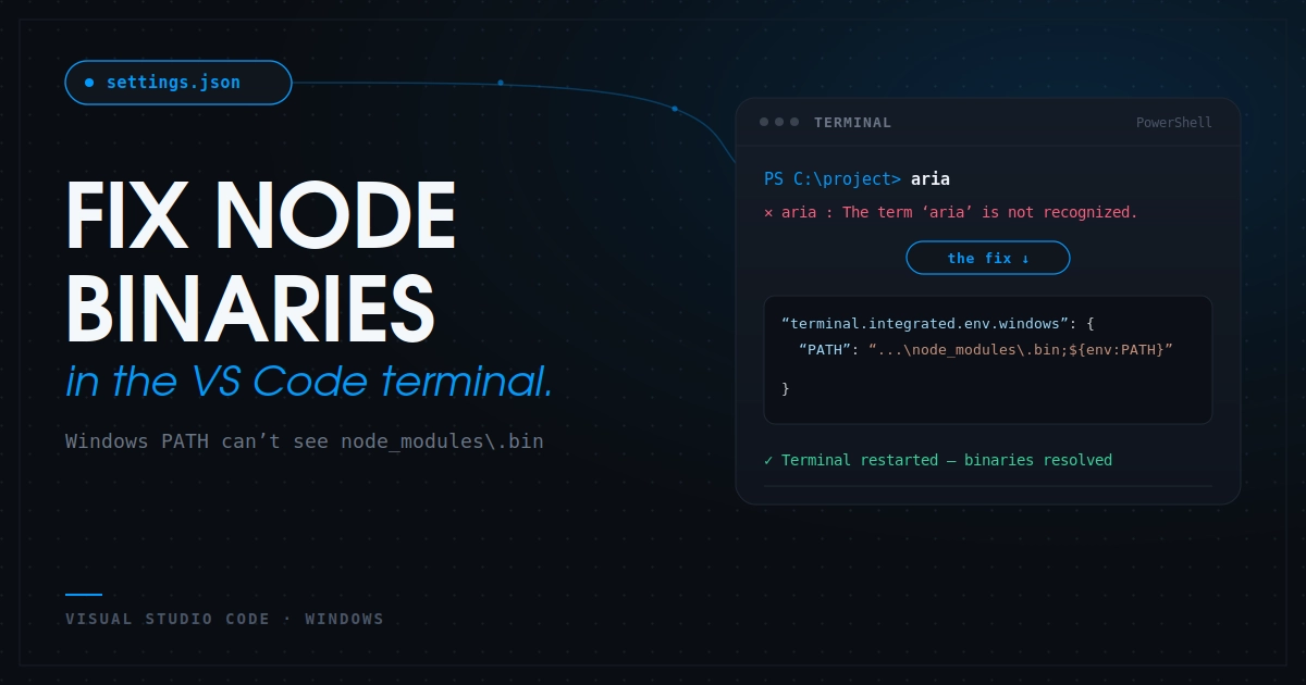 Fix Node binaries in VS Code Terminal