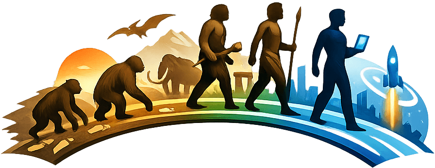 A logo of evolution