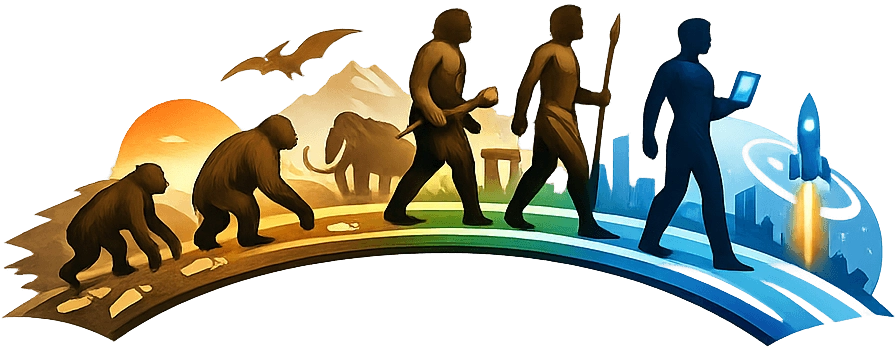 A logo of evolution